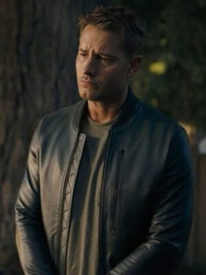 tracker-justin-hartley-black-leather-bomber-jacket-2