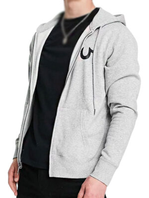 True Religion Grey Zip-Up Hoodie