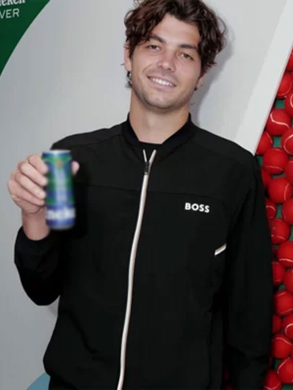 US Open Tennis Championships Taylor Fritz Black Zipper Jacket