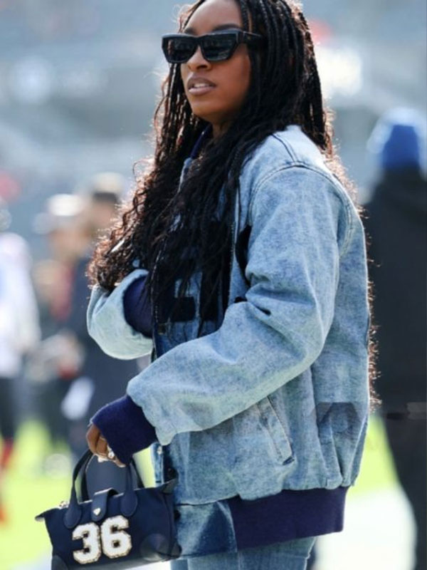 Vikings vs Bear Simone Biles Blue Denim Jacket