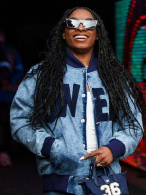 Vikings vs Bear Simone Biles Blue Denim Jacket
