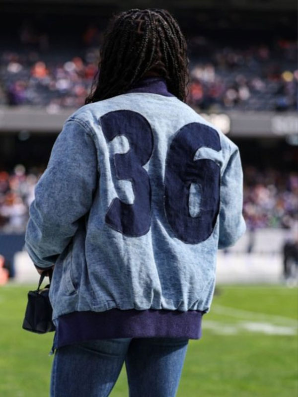 Vikings vs Bear Simone Biles Blue Denim Jacket