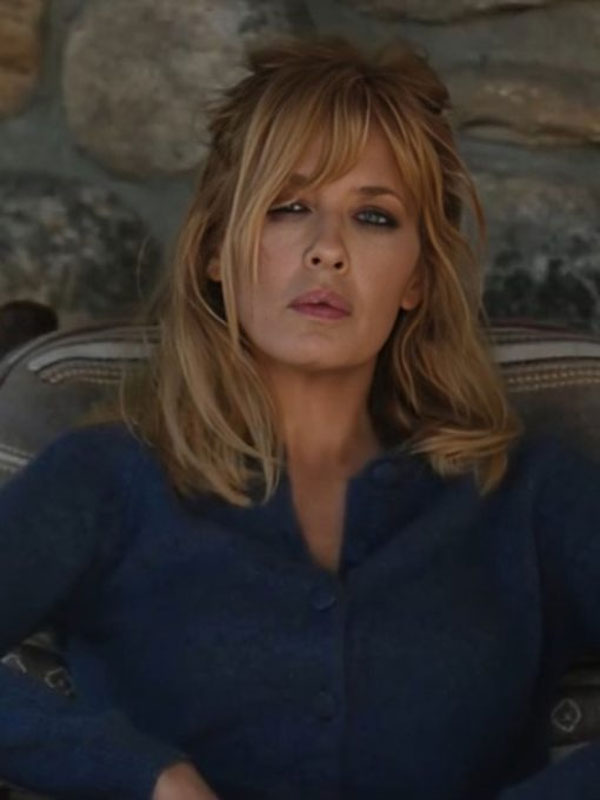 Yellowstone S05 Beth Dutton Blue Button Sweater