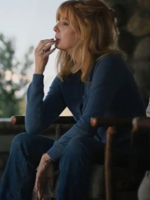 Yellowstone S05 Beth Dutton Blue Button Sweater