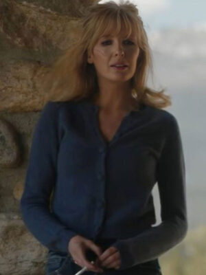 Yellowstone S05 Beth Dutton Blue Button Sweater