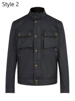 Belstaff Waxed Black Motorcycle Cotton Jacket