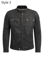 Belstaff Waxed Black Motorcycle Cotton Jacket