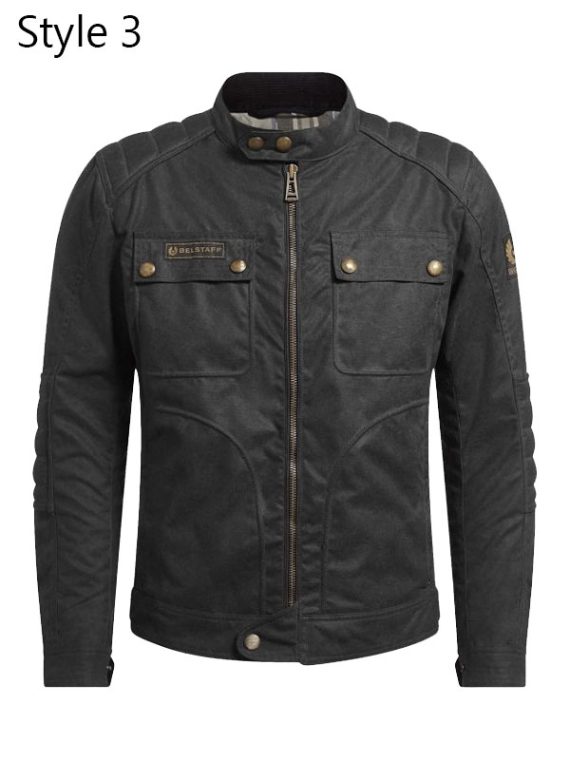 Belstaff Waxed Black Motorcycle Cotton Jacket
