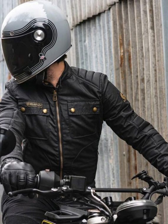 Belstaff Waxed Black Motorcycle Cotton Jacket