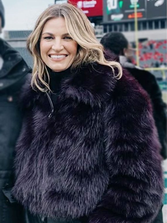 Erin Andrews Faux Fur Purple Coat