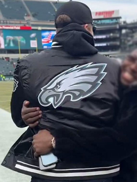 Nick Foles Philadelphia Eagles Black Satin Jacket