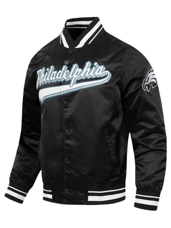 Nick Foles Philadelphia Eagles Black Satin Jacket