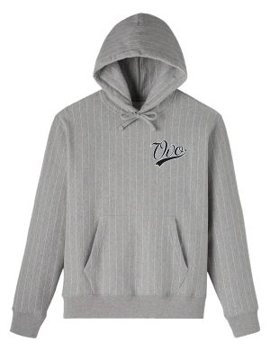 OVO Script Pinstripe Grey Fleece Pullover Hoodie