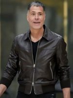 Rob Pelinka Black Bomber Leather Jacket
