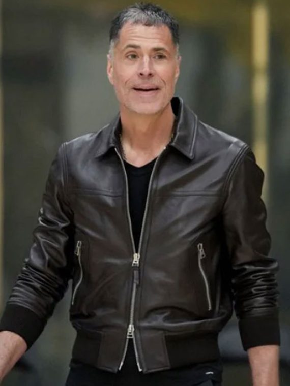 Rob Pelinka Black Bomber Leather Jacket