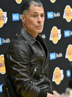 Rob Pelinka Black Bomber Leather Jacket