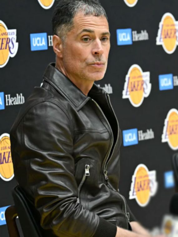Rob Pelinka Black Bomber Leather Jacket
