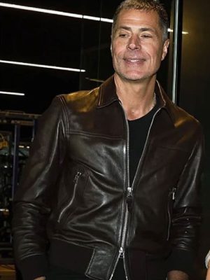 Rob Pelinka Black Bomber Leather Jacket