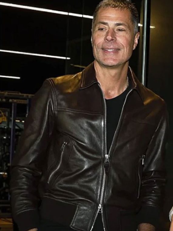 Rob Pelinka Black Bomber Leather Jacket