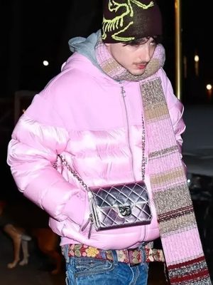 timothee-chalamet-telfar-pink-puffer-jacket-1