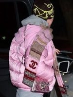 Timothee Chalamet Telfar Pink Puffer Jacket