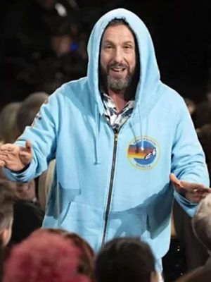 Adam Sandler 97th Oscars Blue Zip-Up Hoodie