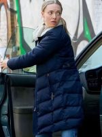 Amanda Seyfried Long Bright River 2025 Blue Puffer Coat