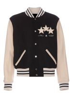 Amiri Star Patch Black White Varsity Jacket