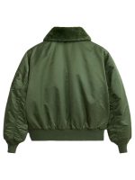B-15 Green Satin Bomber Jacket