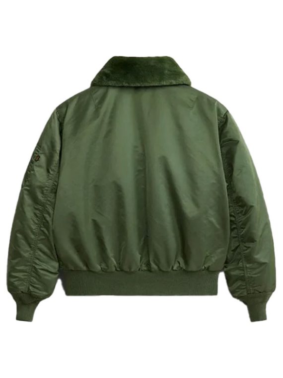 B-15 Green Satin Bomber Jacket