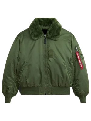 B-15 Green Satin Bomber Jacket