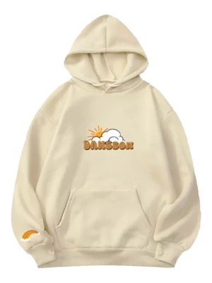 Better Days Ahead Graphic Vibes Beige Pullover Hoodie