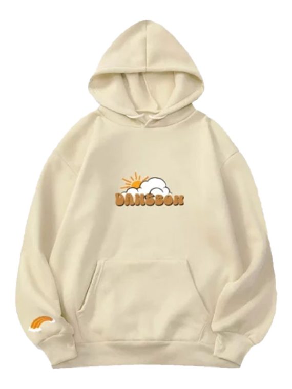 Better Days Ahead Graphic Vibes Beige Pullover Hoodie
