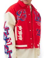 Boxy BM Badge Red White Varsity Jacket