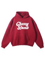Cherry Bomb Graphic Vibes Red Pullover Hoodie
