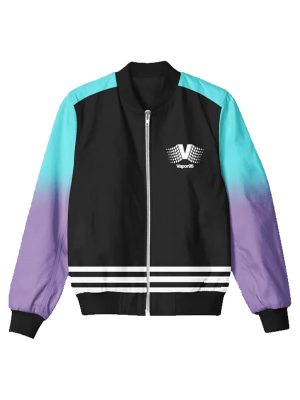 Dark Tropics Black Multi Color Bomber Jacket