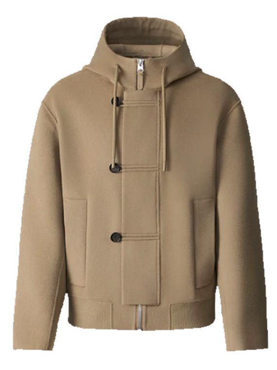 Double Face Brown Wool Hooded Jacket