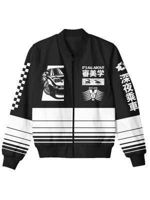 Drift Legend Black White Varsity bomber Jacket