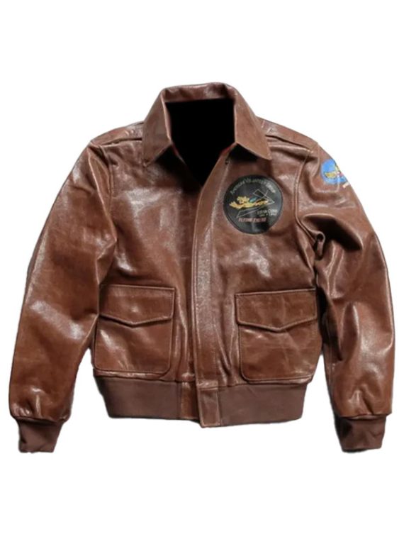 Flying Tigers Tribute Brown Leather Jacket