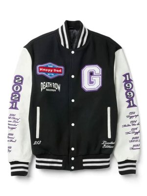 Happy Dad Death Row Black White Varsity Jacket