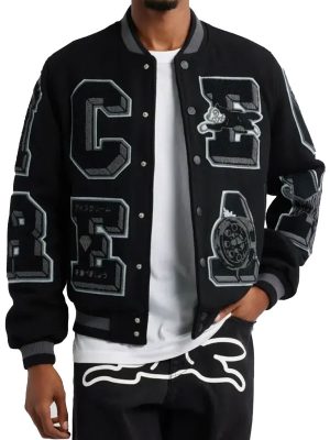 Icecream Wool Blend Black Varsity Jacket