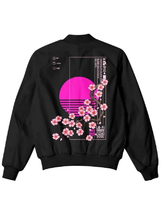 In Perspective Black Varsity Bomber Jacket