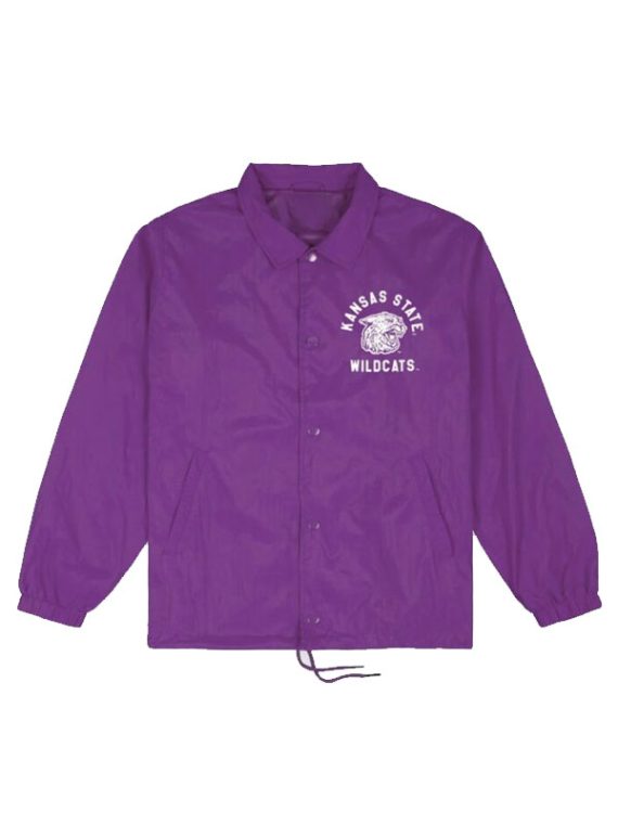 Kansas State Wildcats Roaring Logo Coaches Purple Jacket