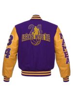 Kobe Bryant Lakers Letterman Basketball Purple Varsity Jacket