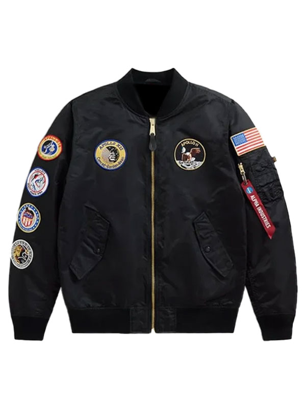 L-2B Apollo Gen II Black Bomber Satin Jacket