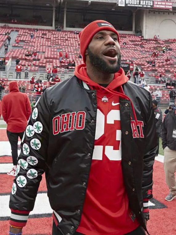 Lebron James Ohio State Buckeyes Black Satin Jacket