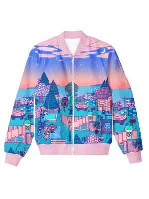 Little Kingdom Pink Varsity Bomber Jacket