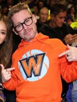 Macaulay Culkin Knicks vs Lakers Game Orange Hoodie