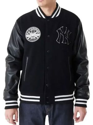 New Era Large Logo Black Varsity Jacket