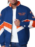 New York Knicks Captain Royal Blue Satin Varsity Jacket